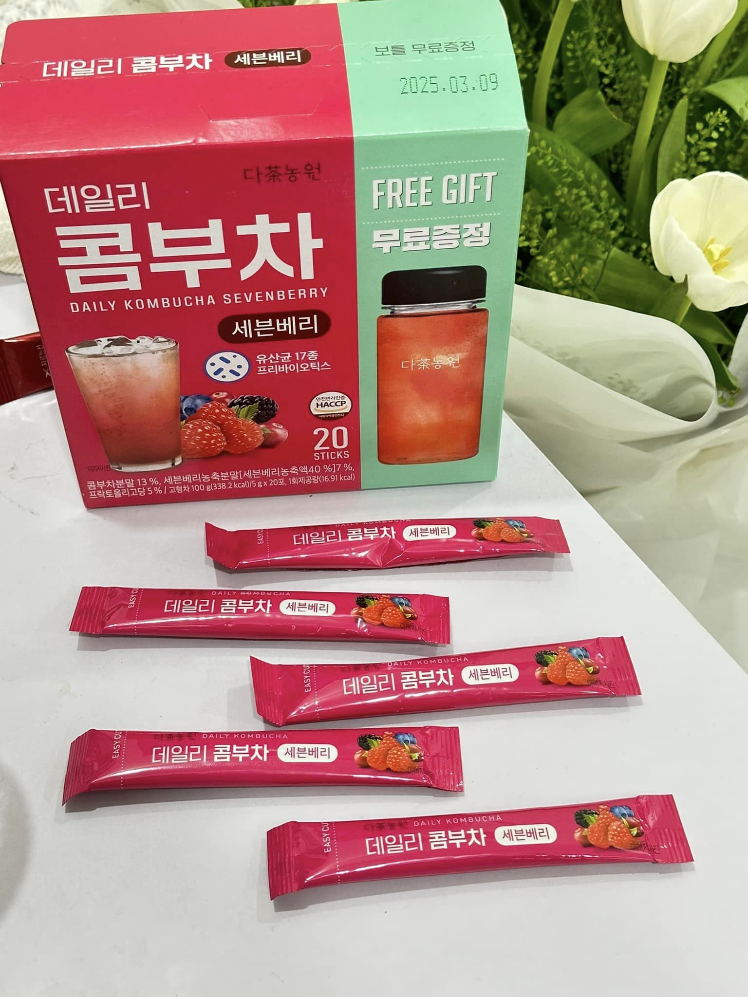 Trà KOMBUCHA Vị Mâm Xôi